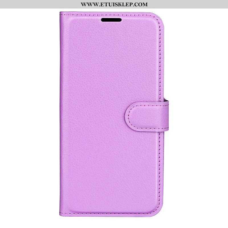 Etui Folio do Google Pixel 7 Klasyczna Sztuczna Skóra Liczi